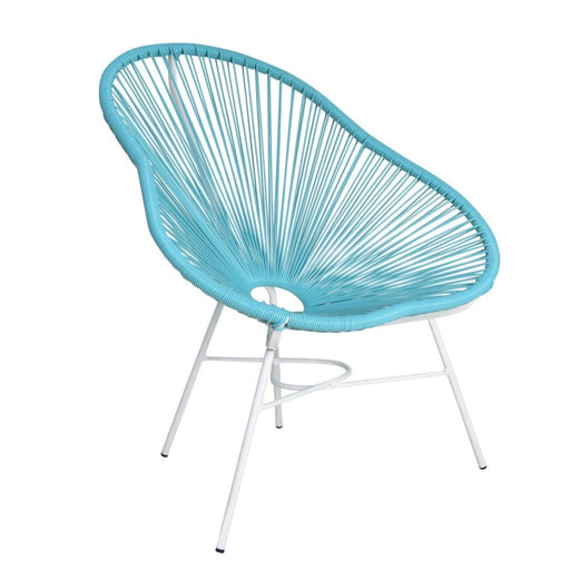 elevenpast Blue Wicker Chair - Steel 1316681