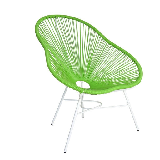elevenpast Green Wicker Chair - Steel 1316728