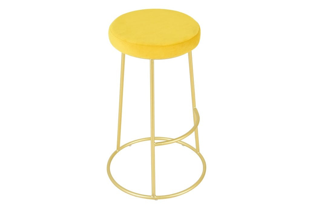 elevenpast kitchen stool Yellow Button Bar Stool - Velvet with Gold Frame 1390780 633710857697