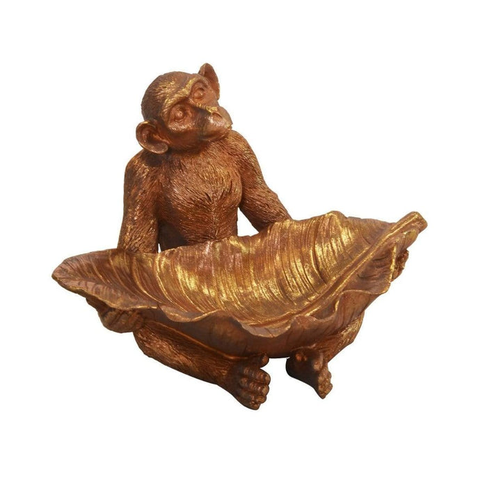 elevenpast Copper RESIN MONKEY WITH LEAF