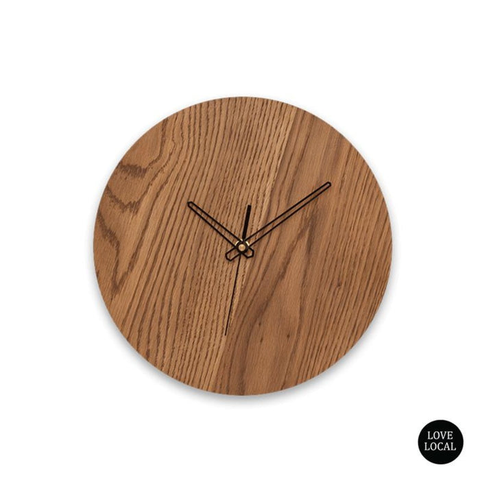 elevenpast Clocks 250 mm / Black / Sleek Quinn Wall Clock Mid Brown