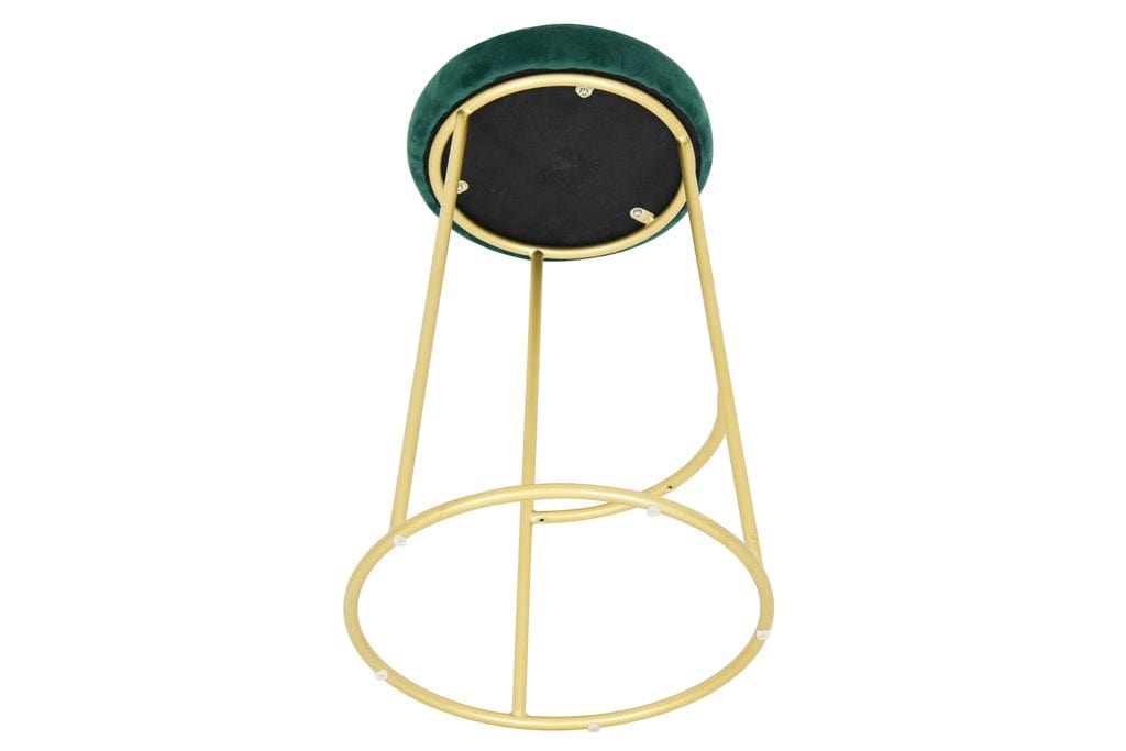 elevenpast kitchen stool Button Bar Stool - Velvet with Gold Frame