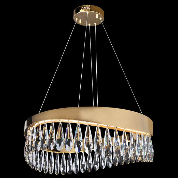elevenpast Chandelier Imperial Round Crystal and Gold LED Chandelier Light