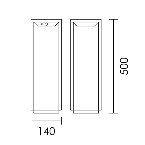 Spazio Vertigo Solar Table Lamp - Aluminium Black