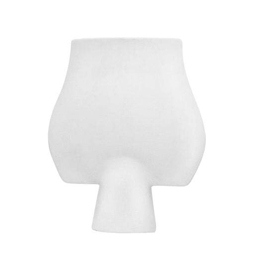 elevenpast Decor White Japandi Square Vase - Ceramic