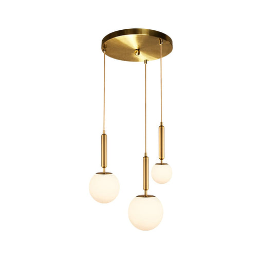 elevenpast Pendant Gallery Opal Glass Cluster Pendant Light Gold 3E-KLCH-108-3/P