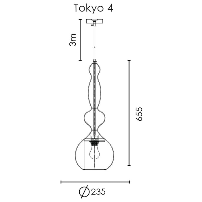 Spazio Pendant TOKYO4 wired frame Pendant Light 8676.04