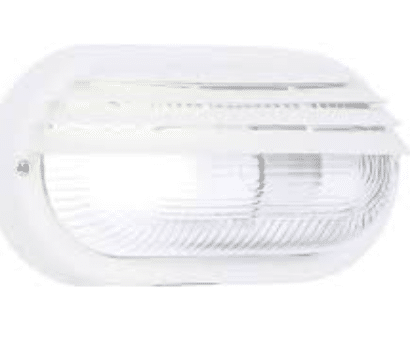elevenpast Outdoor Light White Riddick Outdoor Bulkhead Light with Clear Glass BH026 WHITE 6007226050585