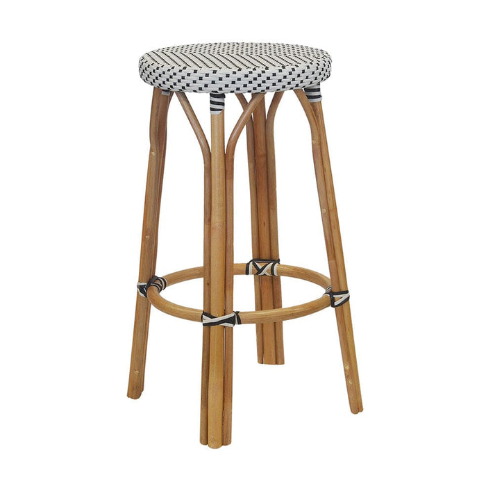 Round Bistro Stool White with Black Dots elevenpast