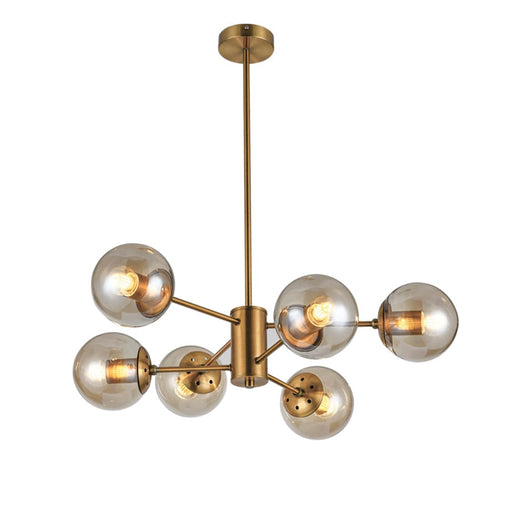 elevenpast Staggered Glass Ball 6 Light Chandelier Gold CH534/6 GOLD 6007226080360