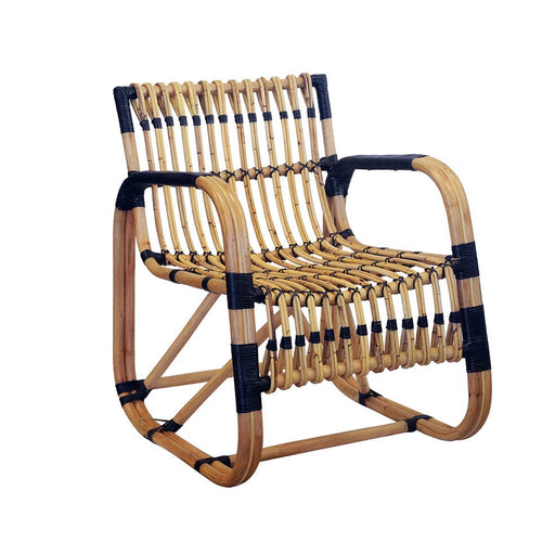 elevenpast Chairs Sade Armchair - Rattan & Natural Black Binding