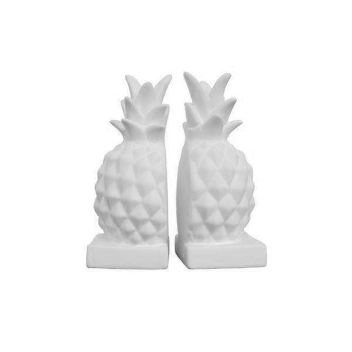 elevenpast Accessories White Pineapple Bookends Set