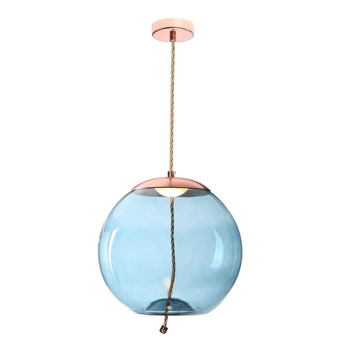 elevenpast lighting Copper/Blue LED Orb Pendant