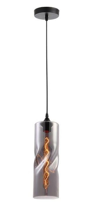 elevenpast Smoke Twisted Glass Pendant