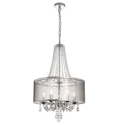 elevenpast Pendant Charade Pendant Light with Crystals and Transparent Silver Shade PEN549 CRYSTAL 6007226059953