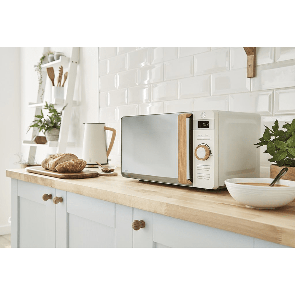 Swan Nordic 20 Litre Electronic Microwave Oven Ice White elevenpast