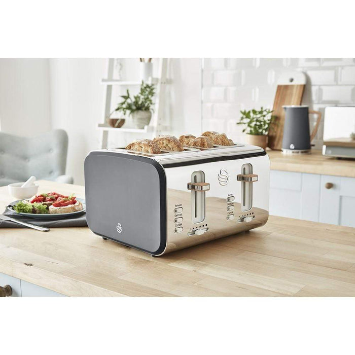 elevenpast Swan Nordic 4 Slice Polished Stainless Steel Toaster