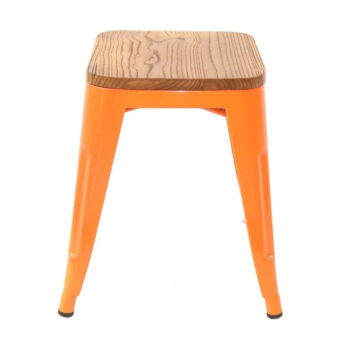 elevenpast Orange Tolix Wooden Stool