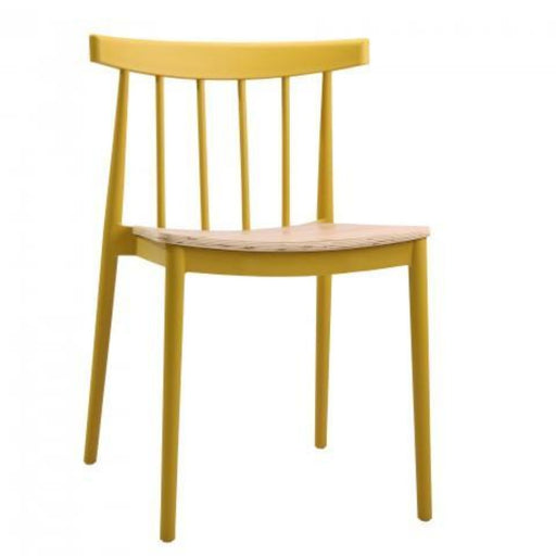 elevenpast Yellow Tokyo Wood Seat Cafe Chair