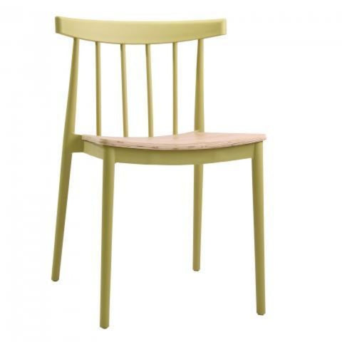 elevenpast Limegrass Tokyo Wood Seat Cafe Chair