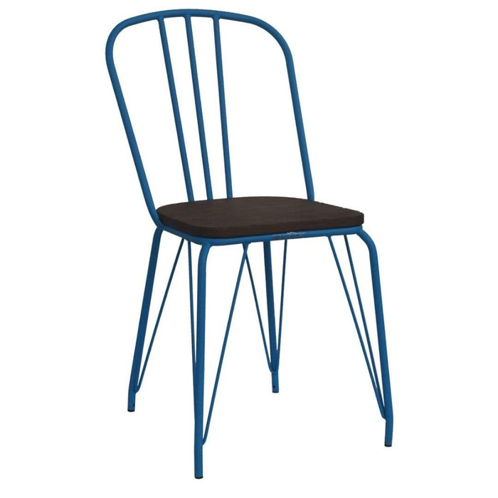 elevenpast Blue Hairpin Wood Chair