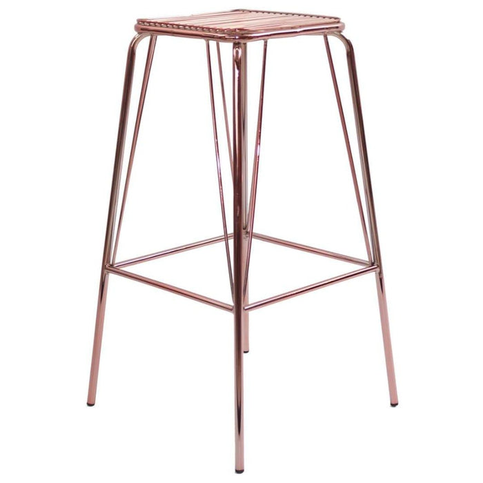elevenpast Chairs Rose Gold Metalic Wire Barstool